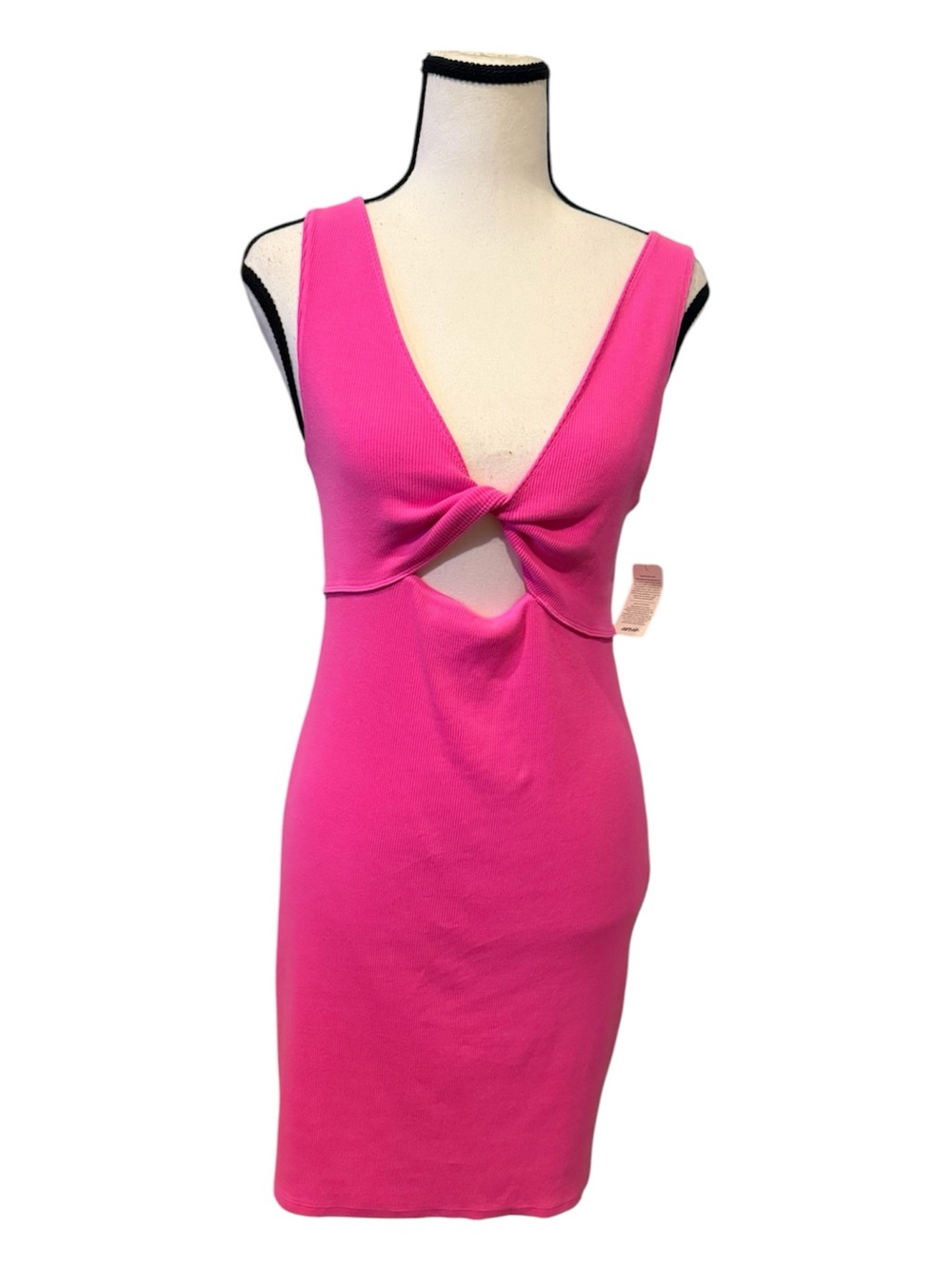 aerie Hot Pink Twist Front Cutout Mini Dress